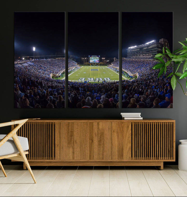 Duke University Blue Devils Football Team Print - Durham Wallace Wade Stadium Wall Art Canvas Print