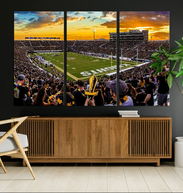 UCF Knights Football Team Print - Orlando FBC Mortgage Stadium Wall Art Canvas Print