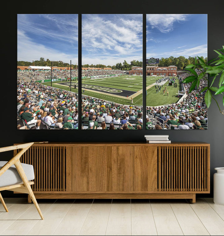 University of Charlotte 49ers Football Team Print - Charlotte Jerry Richardson Stadium Wall Art Canvas Print