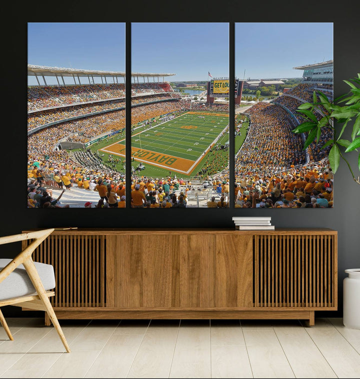 Baylor University Bears Football Team Print - Waco McLane Stadium Wall Art Canvas Print