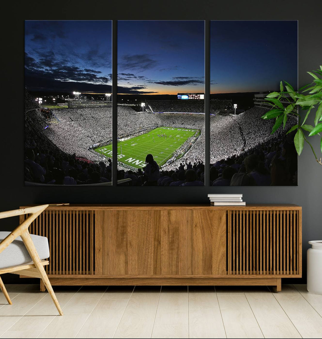 Penn State Nittany Lions Football Team Print - University Park Beaver Stadium Wall Art Canvas Print