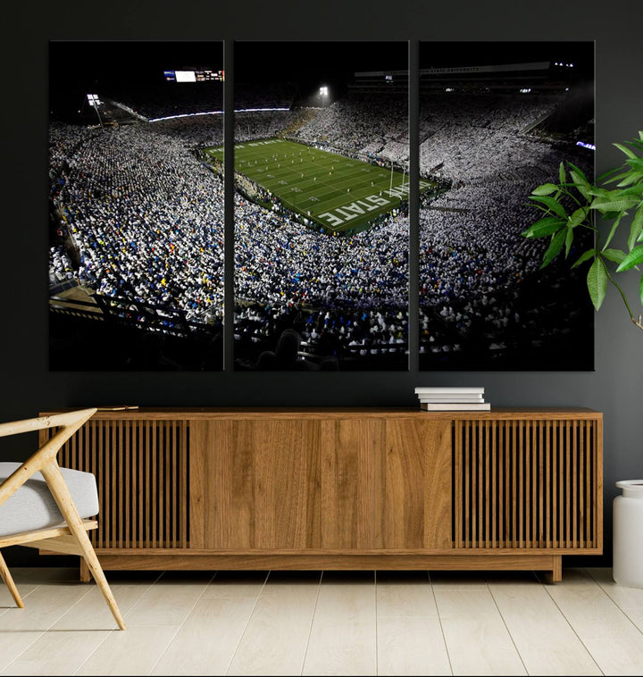 Penn State Nittany Lions Football Team Print - University Park Beaver Stadium Wall Art Canvas Print