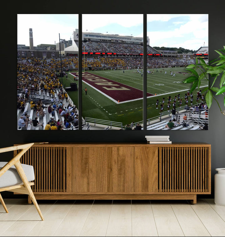 Boston College Eagles Football Team Print - Boston Alumni Stadium Wall Art Canvas Print