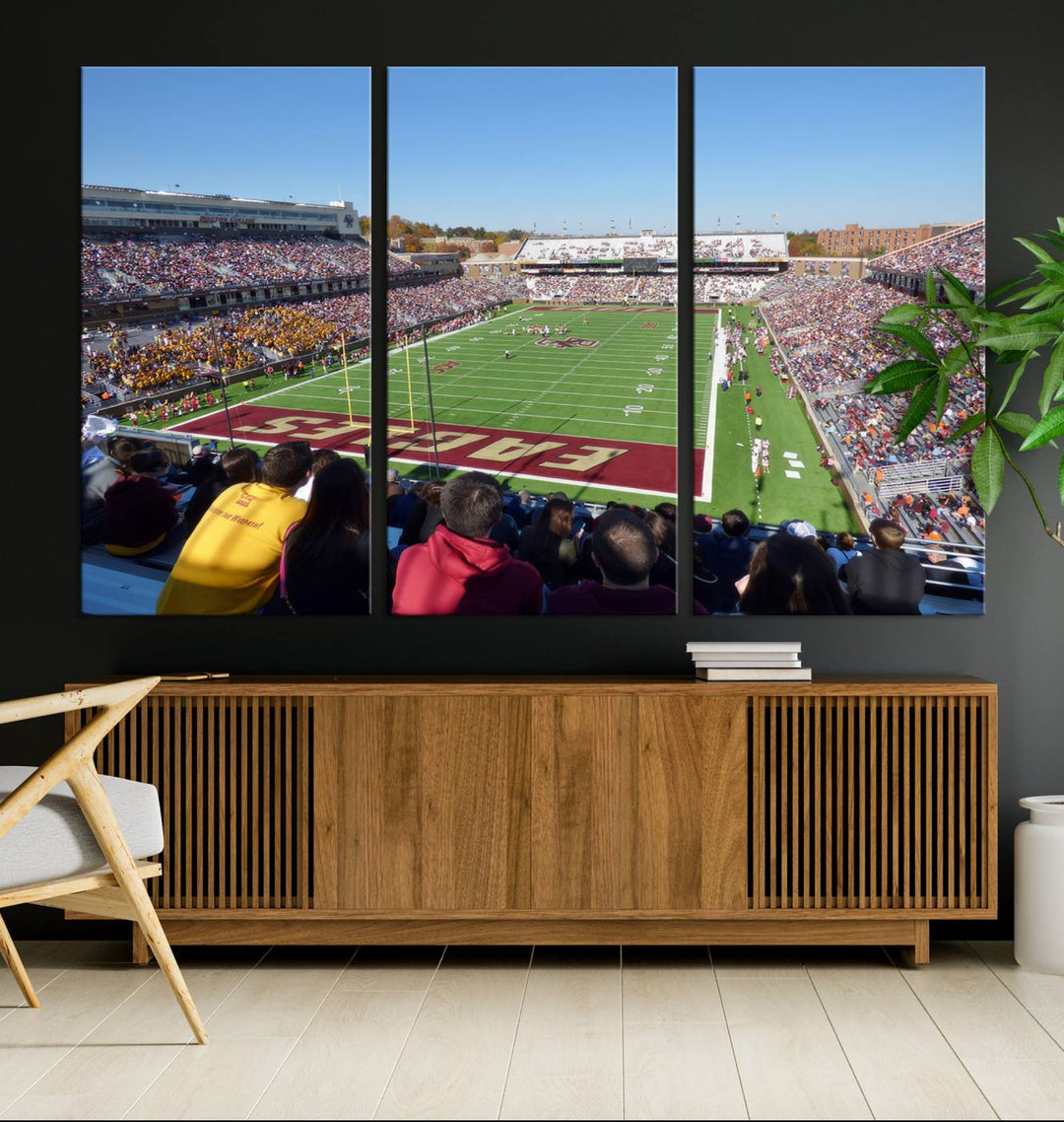 Boston College Eagles Football Team Print - Boston Alumni Stadium Wall Art Canvas Print