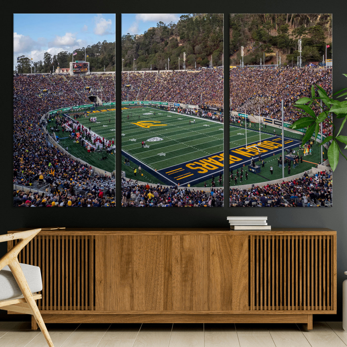 38054-MGV-CV-36X24-University of California Golden Bears Football Team Print - Berkeley California Memorial Stadium Art Canvas Print