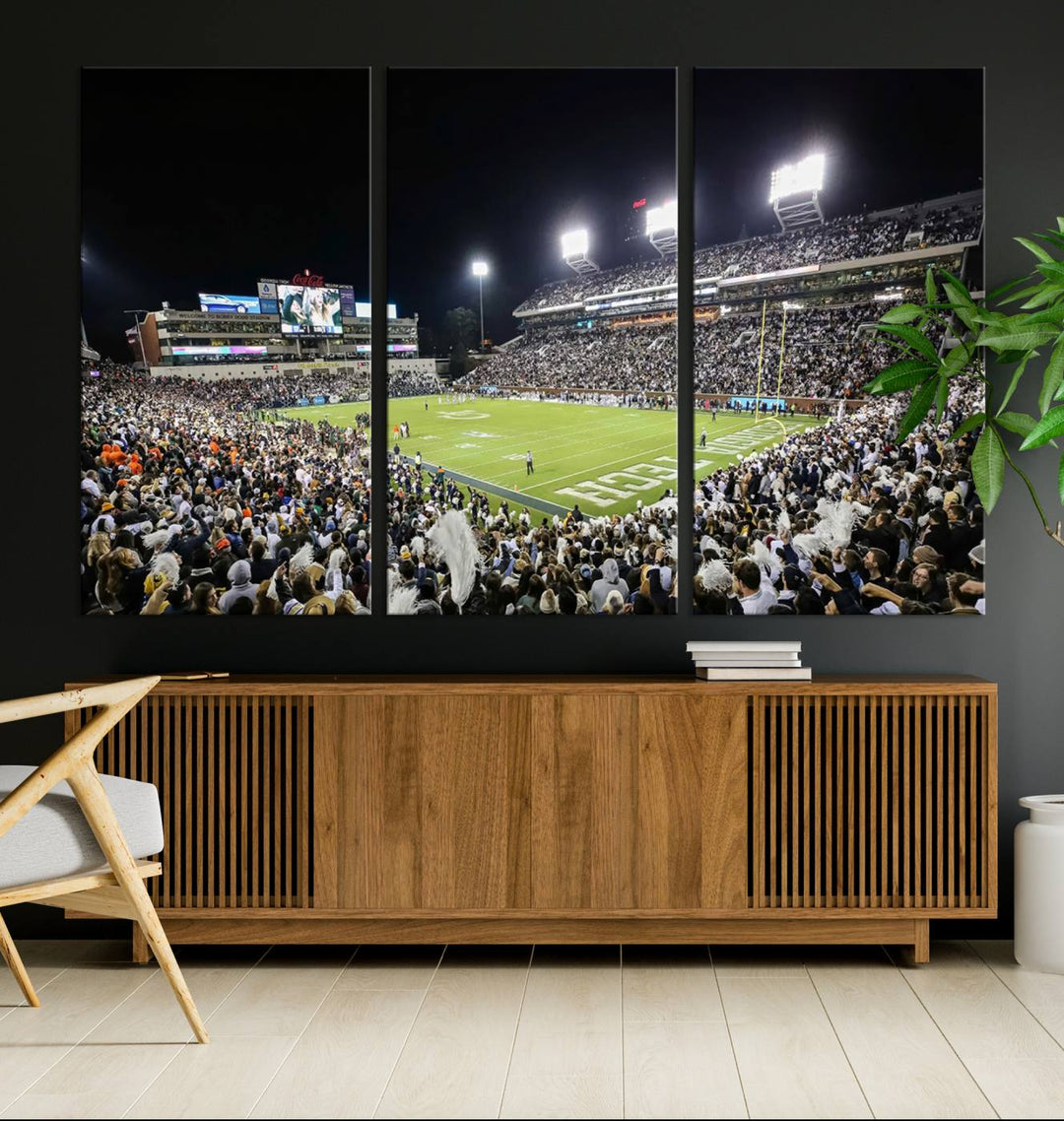 Georgia Tech Yellow Jackets Football Team Print - Atlanta Bobby Dodd Stadium Wall Art Canvas Print