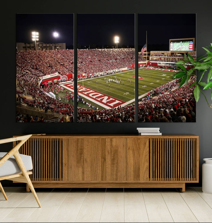 Indiana University Hoosiers Football Team Print - Bloomington Memorial Stadium Wall Art Canvas Print