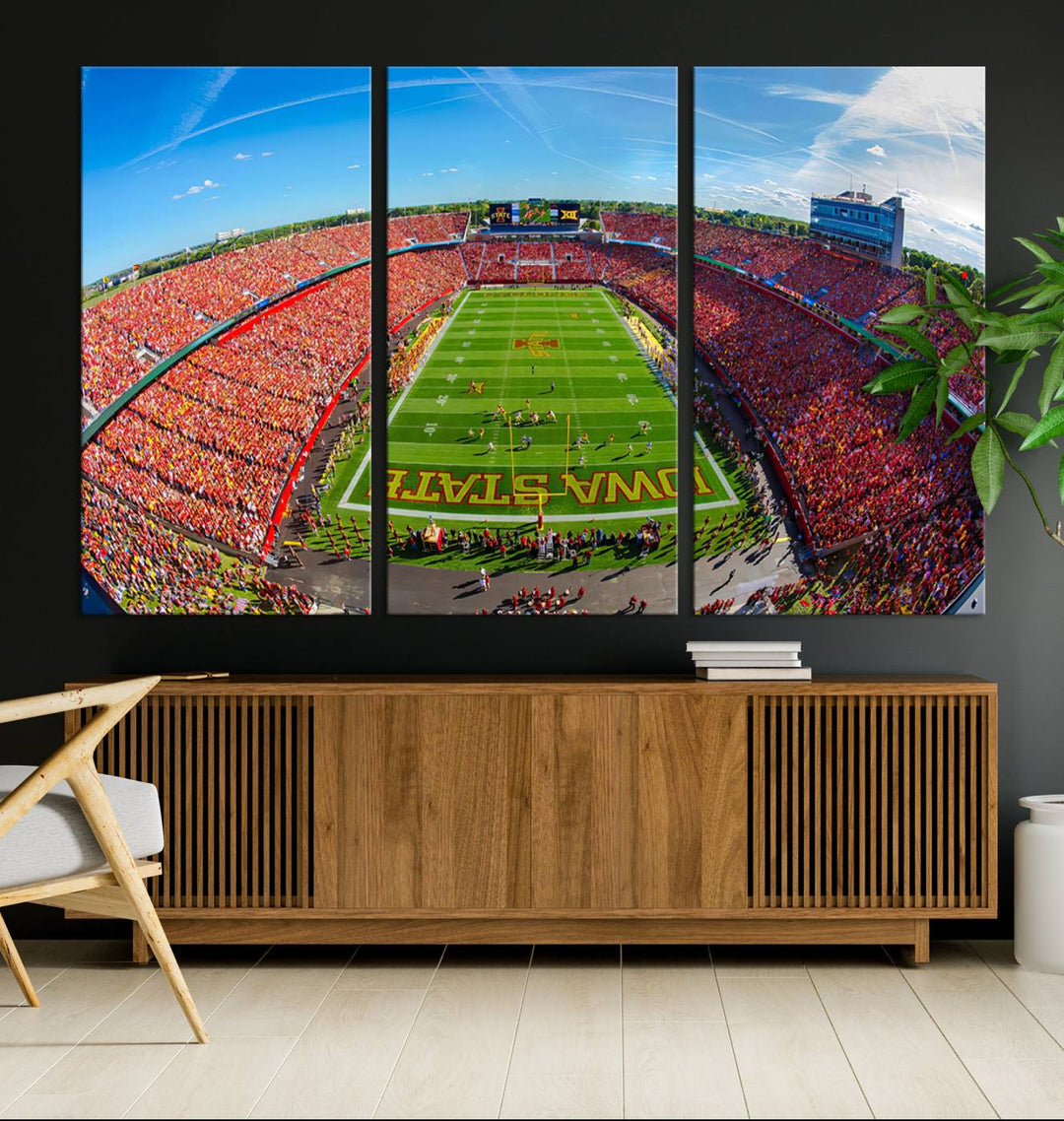 Iowa State University Cyclones Football Team Print - Ames Jack Trice Stadium Wall Art Canvas Print