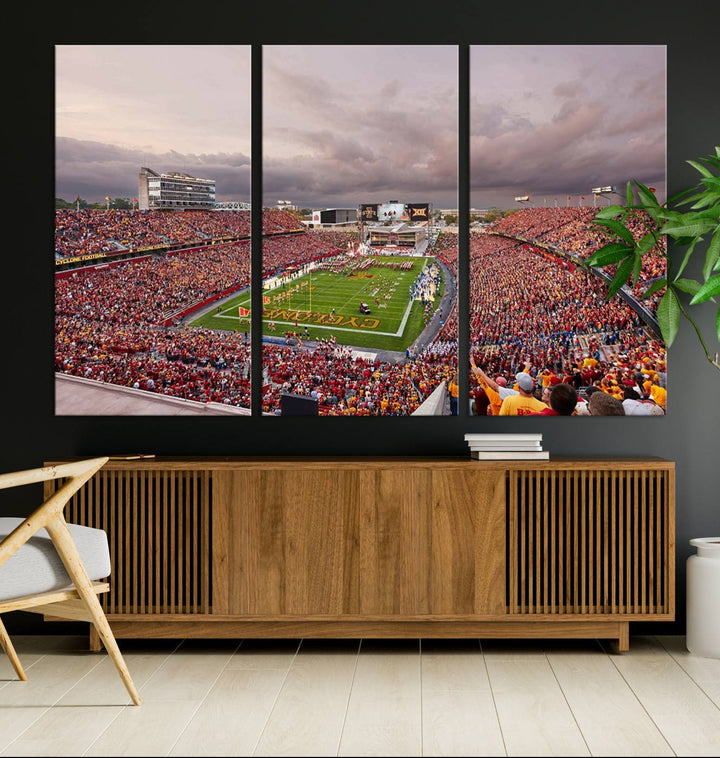 Iowa State University Cyclones Football Team Print - Ames Jack Trice Stadium Wall Art Canvas Print