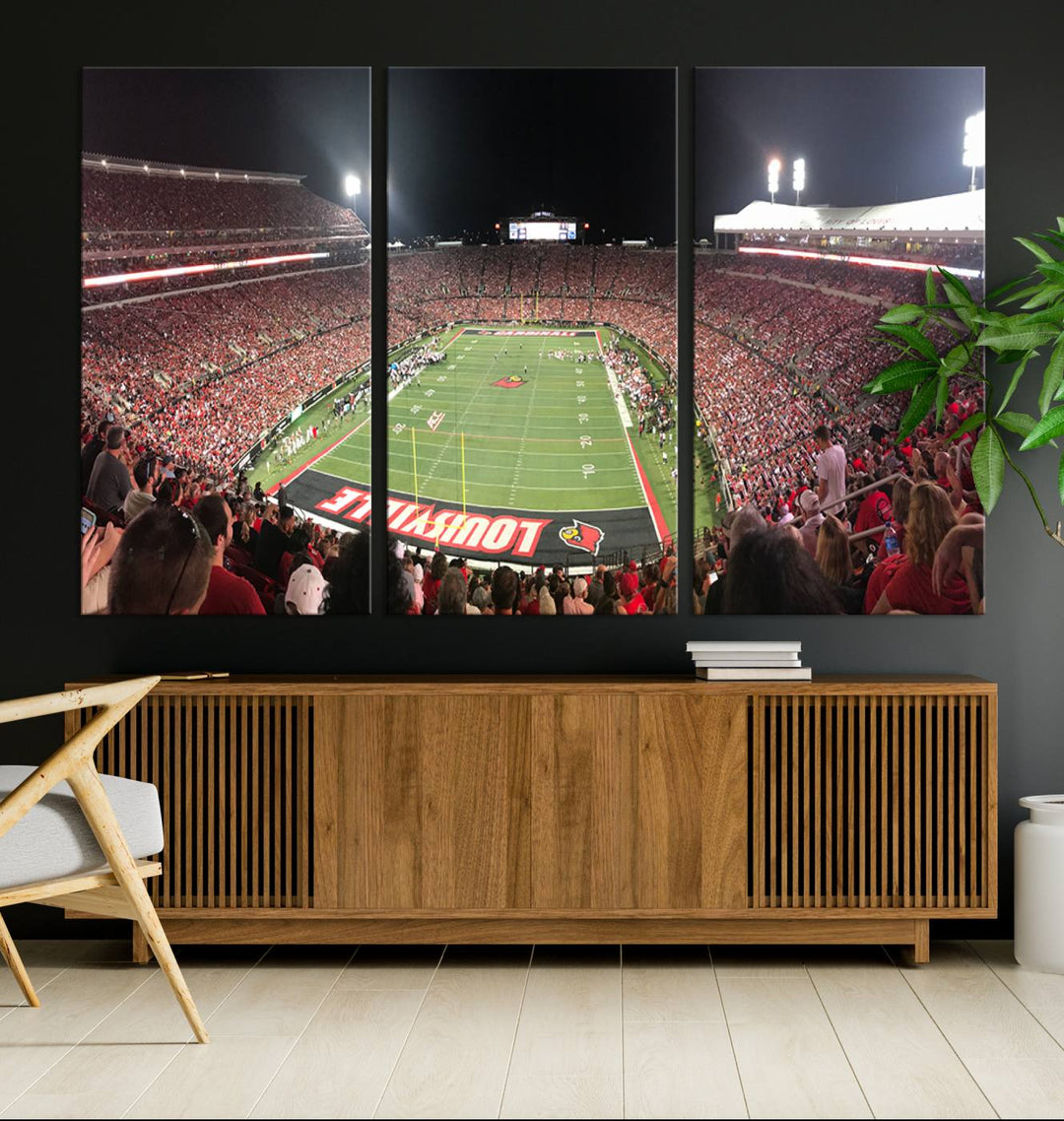 University of Louisville Cardinals Football Team Print - Louisville Cardinal Stadium Wall Art Canvas Print