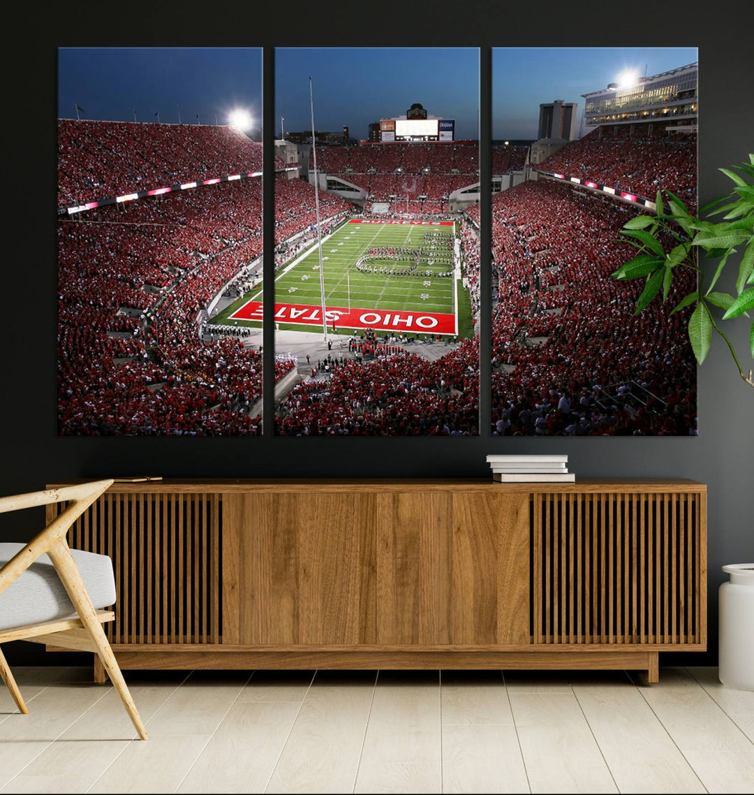 Ohio State University Buckeyes Football Team Print - Columbus Ohio Stadium Wall Art Canvas Print