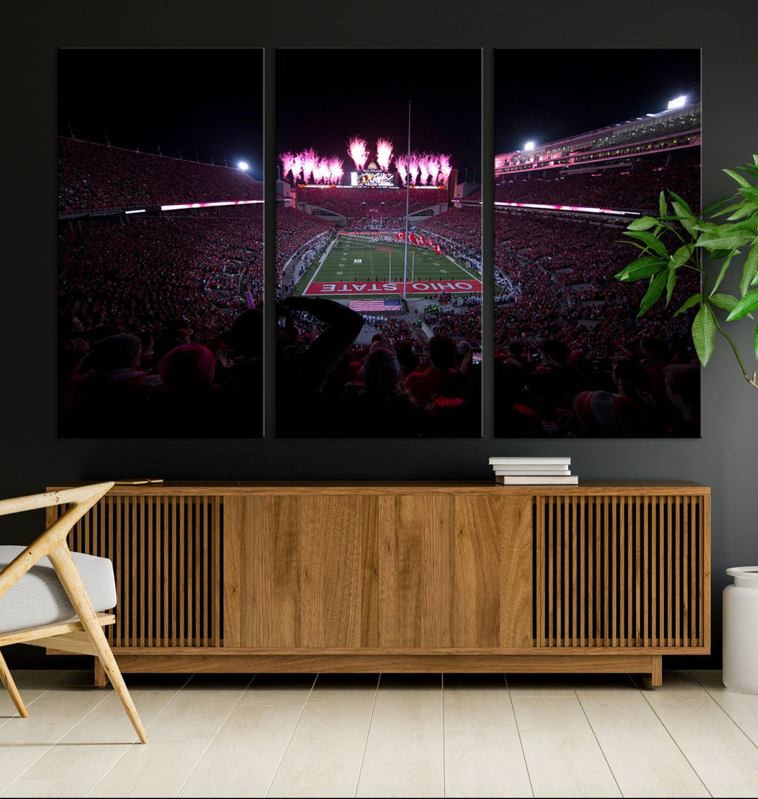 Ohio State University Buckeyes Football Team Print - Columbus Ohio Stadium Wall Art Canvas Print