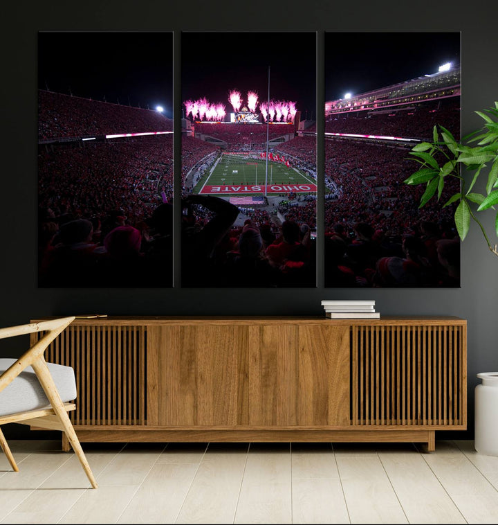 Ohio State University Buckeyes Football Team Print - Columbus Ohio Stadium Wall Art Canvas Print