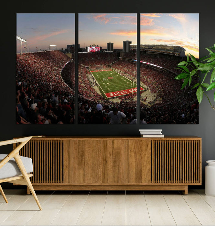 Ohio State University Buckeyes Football Team Print - Columbus Ohio Stadium Wall Art Canvas Print