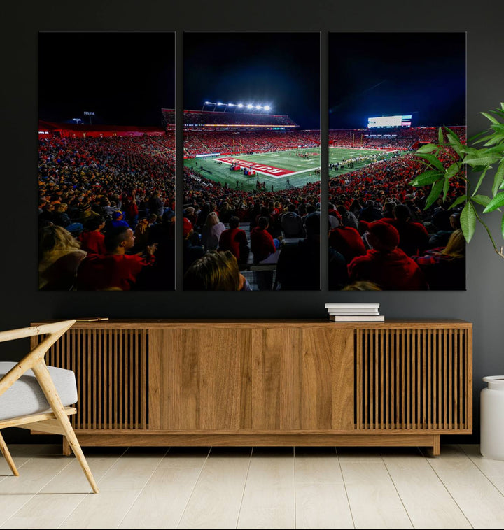 Rutgers Scarlet Knights Football Team Print - SHI Stadium, Piscataway Wall Art Canvas Print