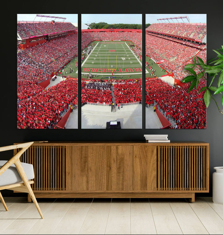 Rutgers Scarlet Knights Football Team Print - Piscataway SHI Stadium Wall Art Canvas Print