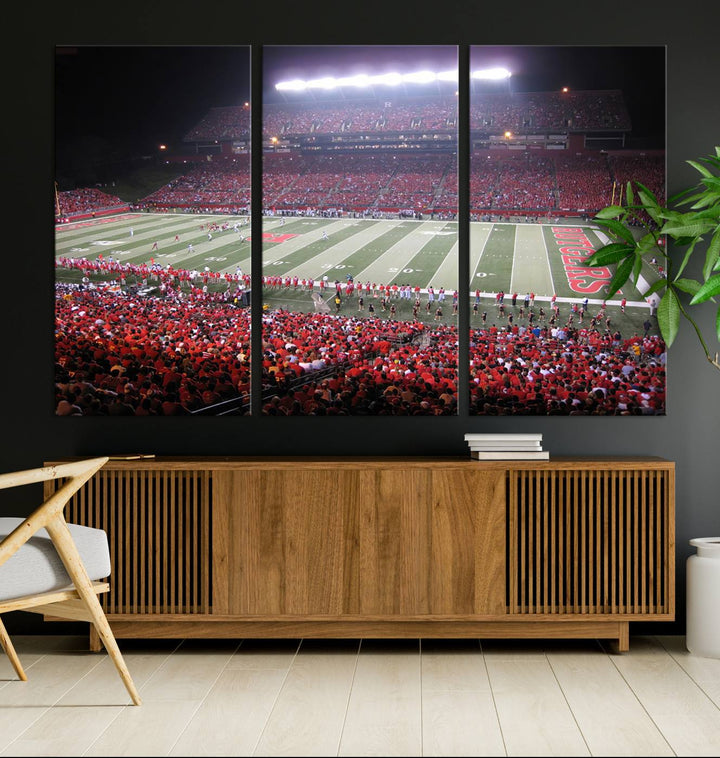 Rutgers University Scarlet Knights Football Team Print - Piscataway SHI Stadium Wall Art Canvas Print