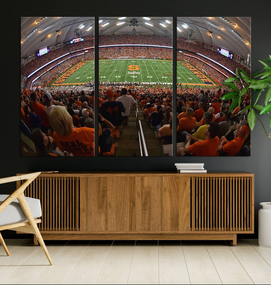 Syracuse University Orange Football Team Print - Syracuse JMA Wireless Dome Wall Art Canvas Print