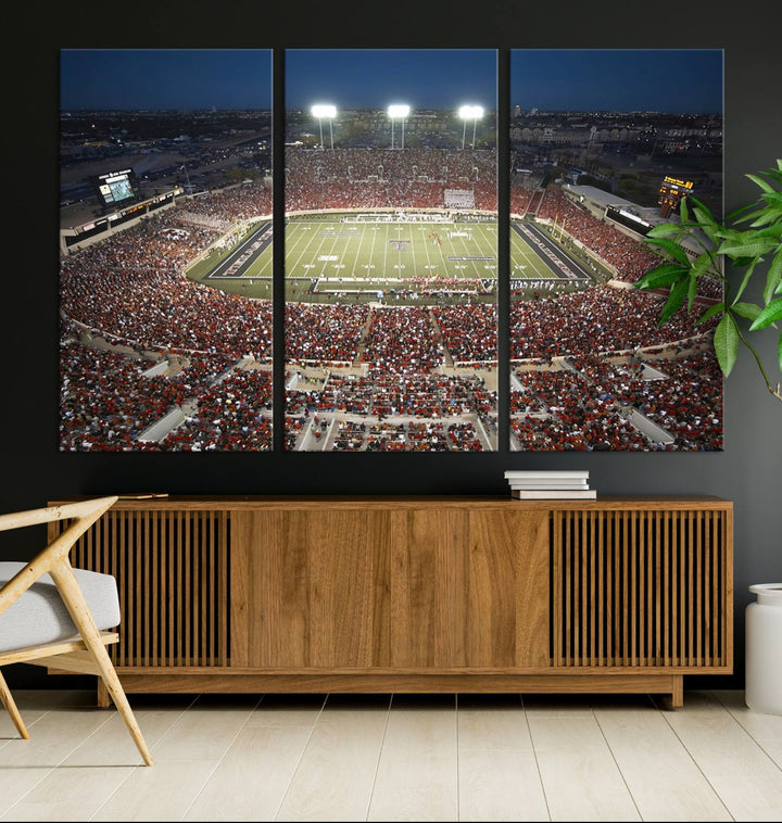 Texas Tech Red Raiders Football Team Print - Lubbock Jones AT&T Stadium Wall Art Canvas Print