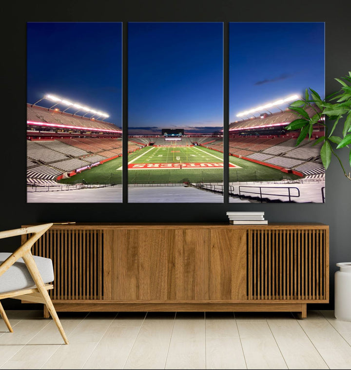 Rutgers Scarlet Knights Football Team Print - Piscataway SHI Stadium Wall Art Canvas Print