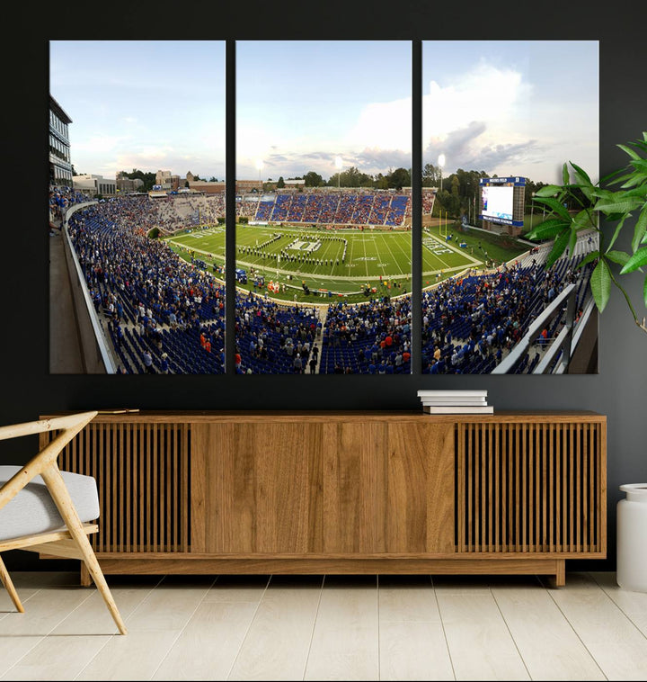 The Duke University Blue Devils Football Team Print - Durham Wallace Wade Stadium Wall Art Canvas Print