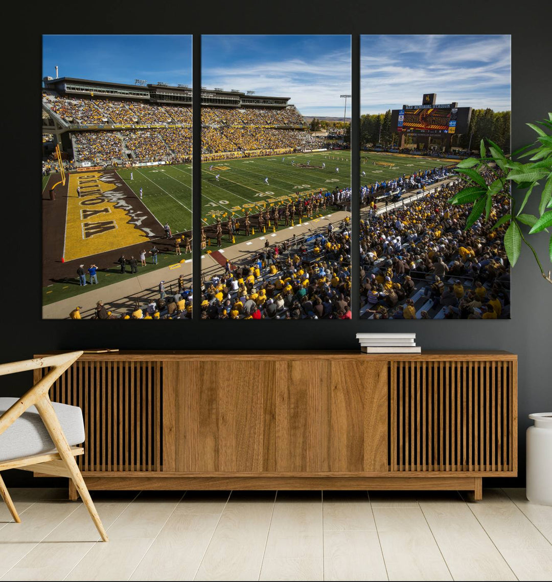 University of Wyoming Cowboys Football Team Print - Laramie Jonah Field at War Memorial Stadium Wall Art Canvas Print