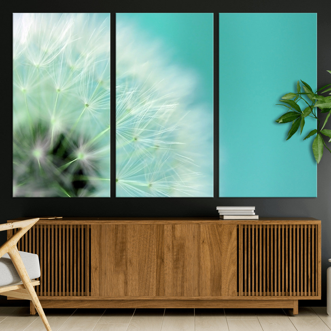 26056-MGV-CV-36X24-DANDELION Flower Wall Art Canvas Print, Canvas Dandelion Floral Wall Art