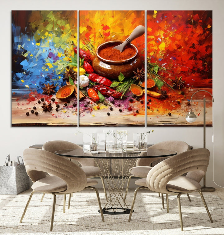 Abstract Spoonful of Spice Art Print Kitchen Herbs and Spices