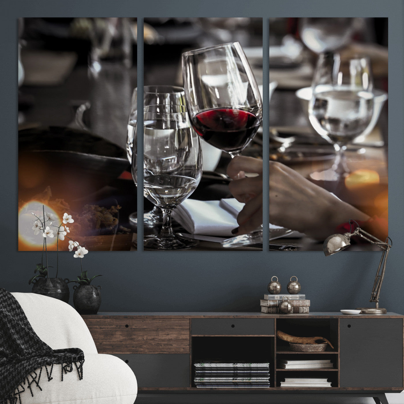 MGV-CV-48X32-3P - Red Wine and Glass Canvas Print