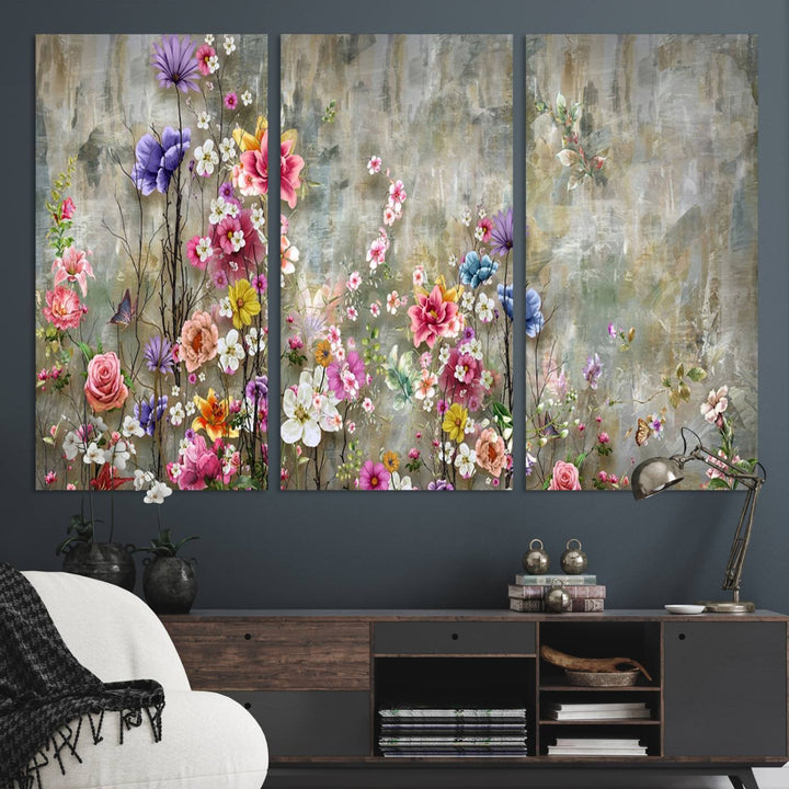 The Cozy Flowers Painting on Canvas features UV protection to ensure lasting vibrancy.