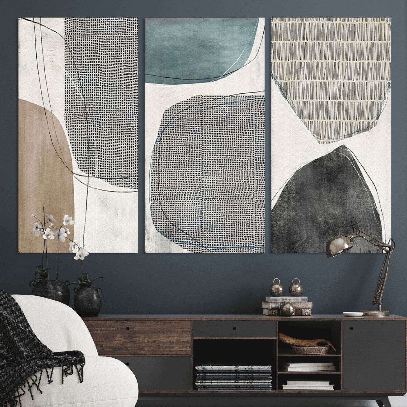 MGV-CV-48X32-3P - Canvas Print Wall Art Abstract Art Boho, Framed Boho Decor Canvas Print