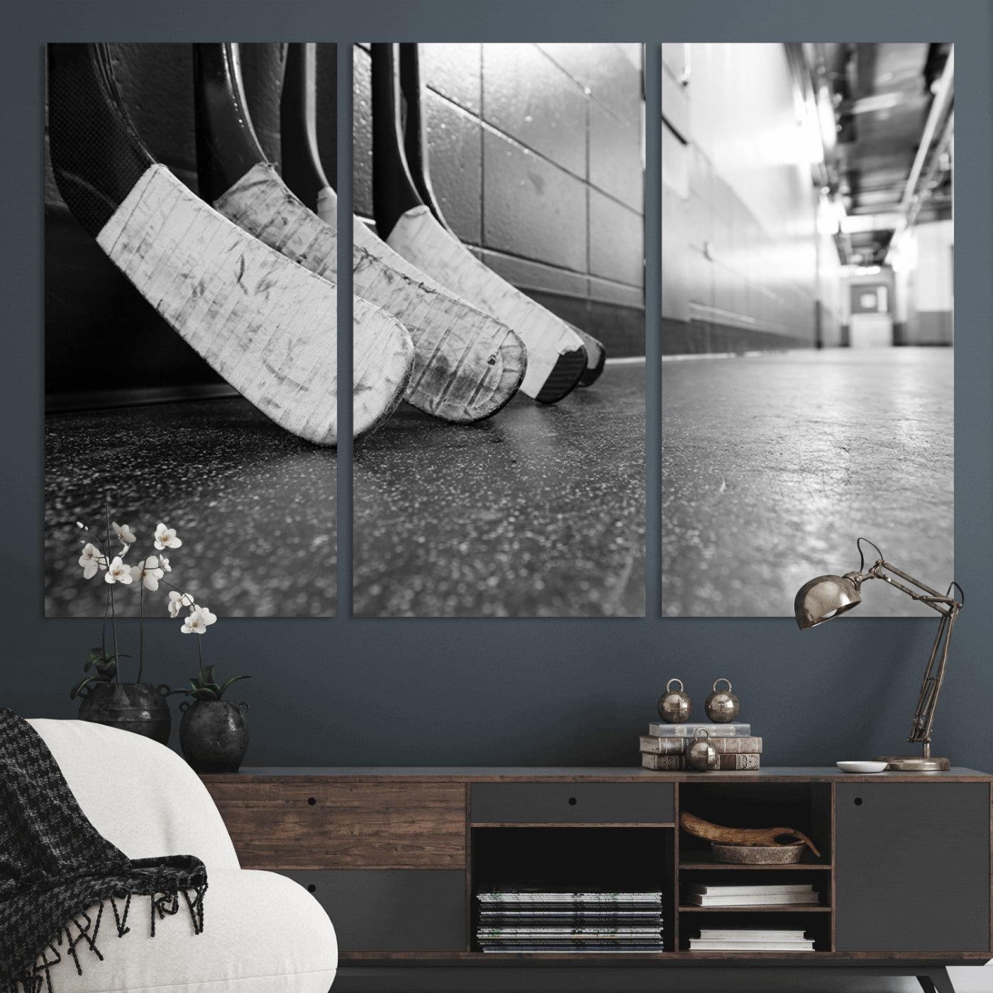 MGV-CV-48X32-3P - Ice Hockey Wall Art Canvas Print