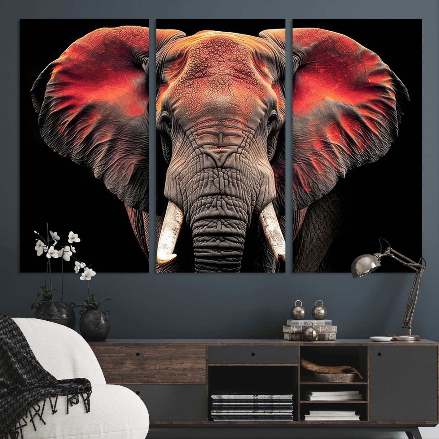 -Elephant Wall Art Canvas Print