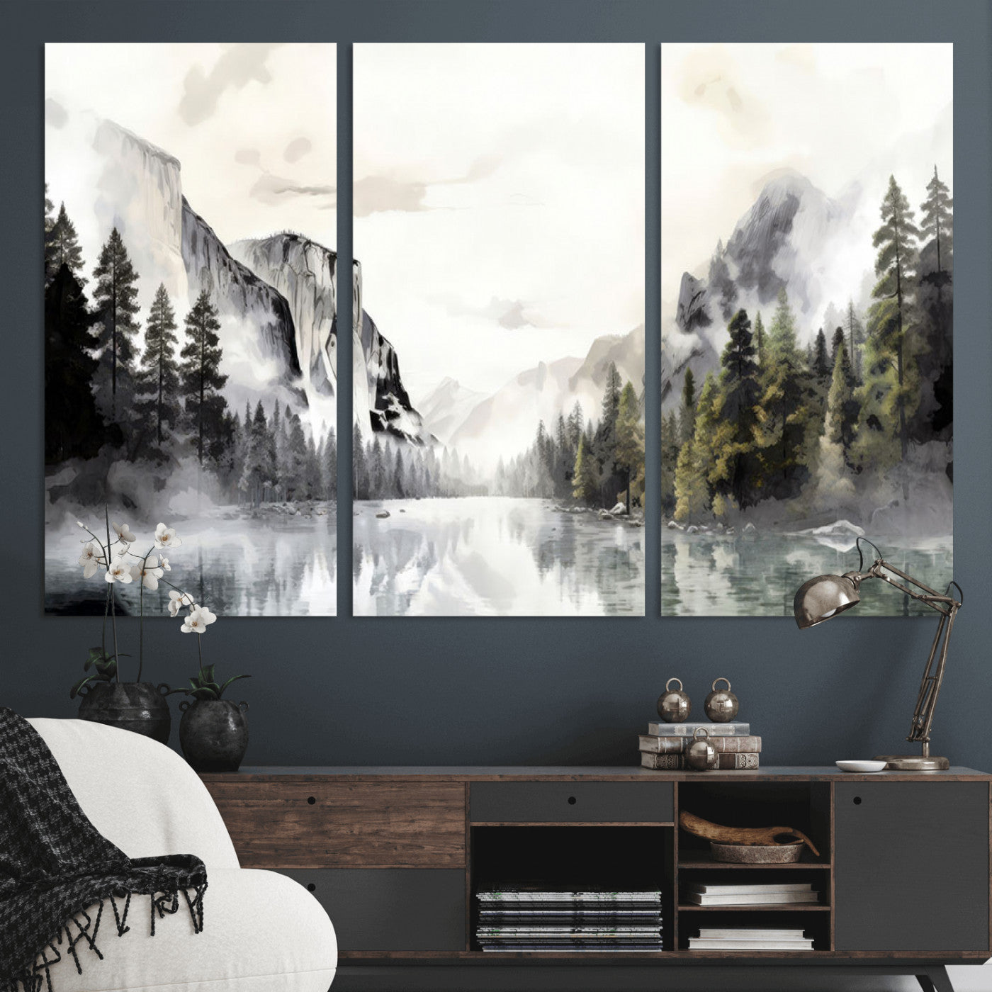 MGV-CV-48X32-3P - Yosemite Valley Wall Art Canvas Print – Framed and Ready to Hang – Majestic Nature Landscape Décor