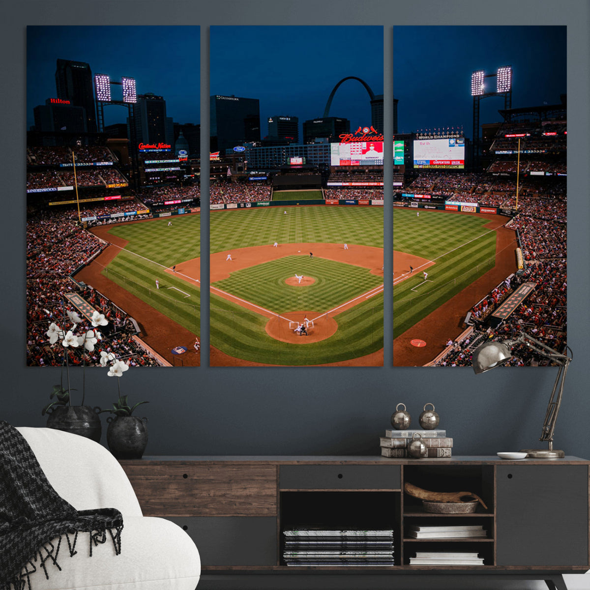 38612-MGV-CV-36X24 - St. Louis Cardinals Baseball Team Print - Busch Stadium Wall Art