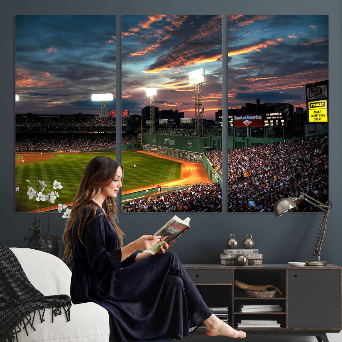 66781-MGV-CV-36X24 - Fenway Park Boston Massachusetts Stadium Wall Art Canvas Print