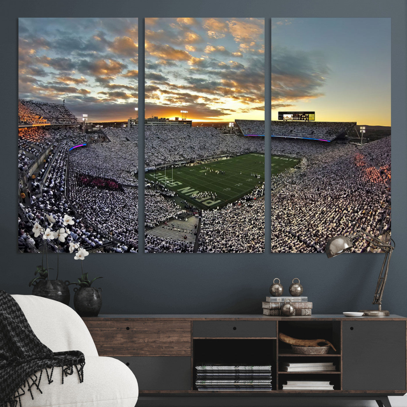 MGV-CV-48X32-3P - Beaver Stadium Wall Art - Penn State Stadium Wall Art | Penn Nittany Lions Football Match for Sport Room Decor
