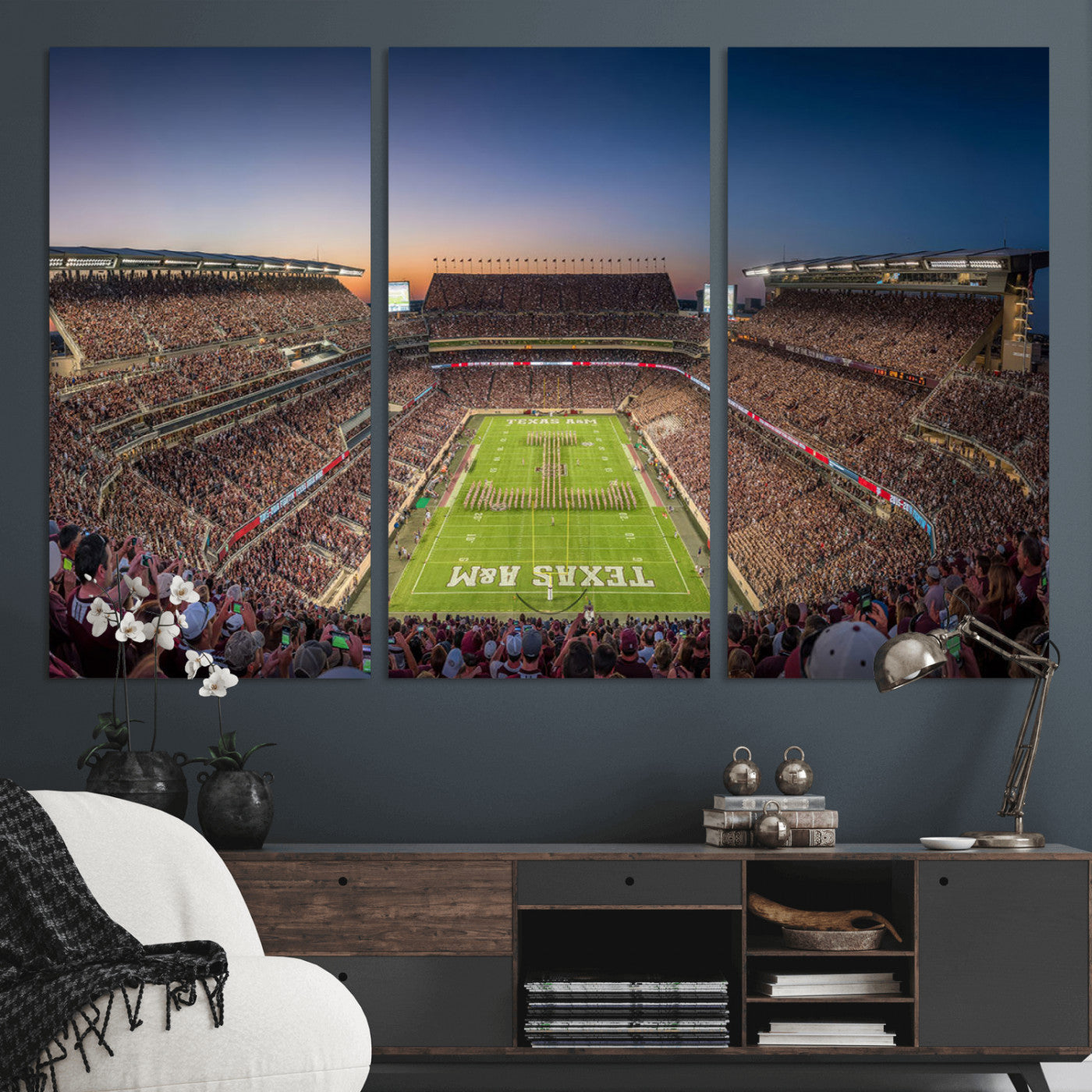 MGV-CV-48X32-3P - Kyle Field Wall Art Print | Large Texas A&M Aggies Football Canvas Print for Sports Enthusiasts | Framed, Ready-to-Hang Stadium Decor