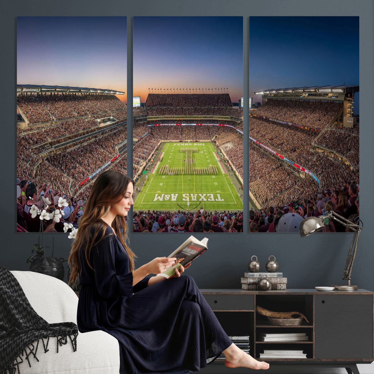 17421-MGV-CV-36X24 - Kyle Field Wall Art Print | Large Texas A&M Aggies Football Canvas Print for Sports Enthusiasts |