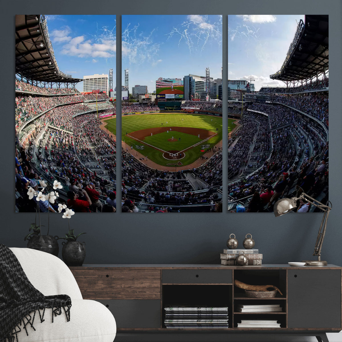 78608-MGV-CV-36X24 - Truist Park Stadium Canvas Wall Art, Atlanta Braves Game Day Decor