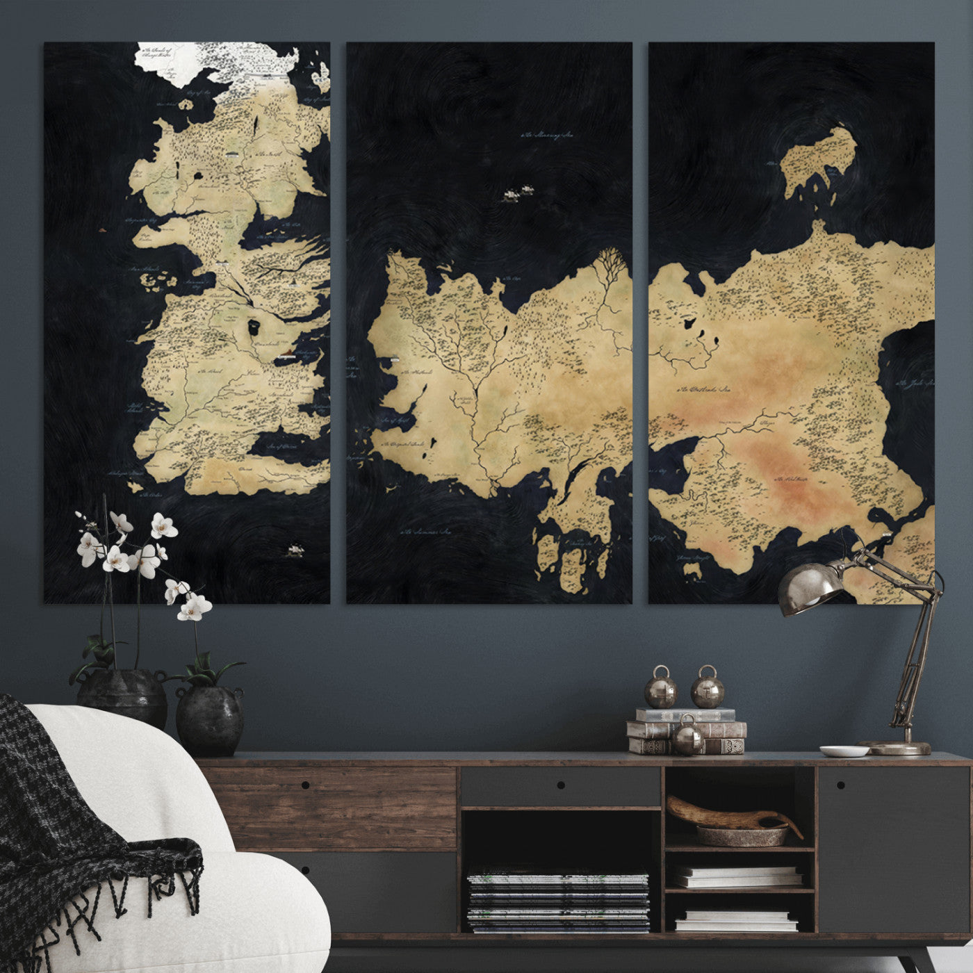 MGV-CV-48X32-3P - Push Pin World Map Canvas Print – Framed Wall Art for Couples to Track Their Travels – Anniversary