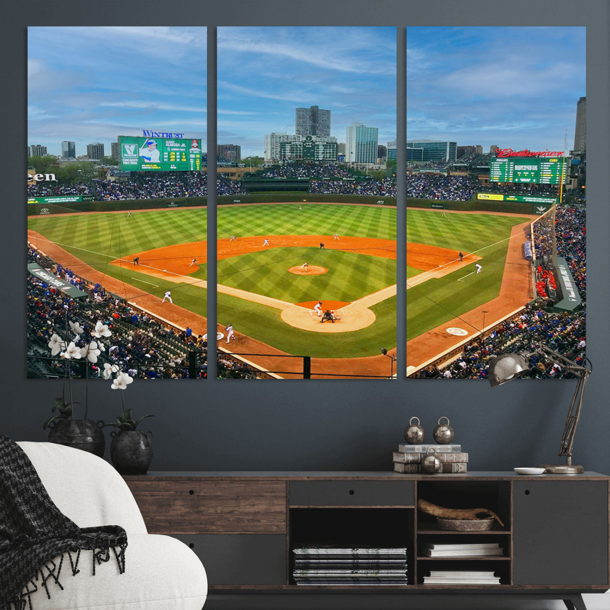 86839-MGV-CV-36X24 - Wrigley Field Chicago Cubs Panoramic Canvas Print