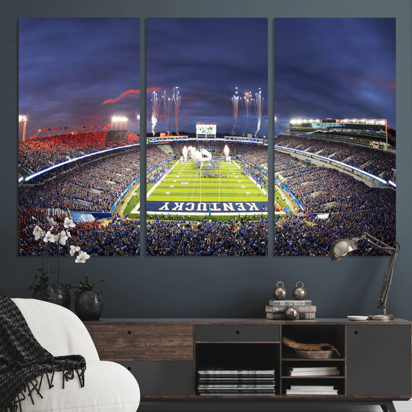 MGV-CV-48X32-3P - Kroger Field Canvas Wall Art - Kentucky Stadium Wall Art Print - Sunset Football Stadium Wall Decor