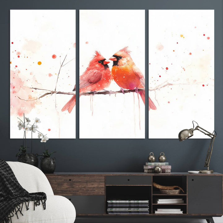 The Cardinal Bird Canvas Wall Art adds vibrant wildlife art to the wall.