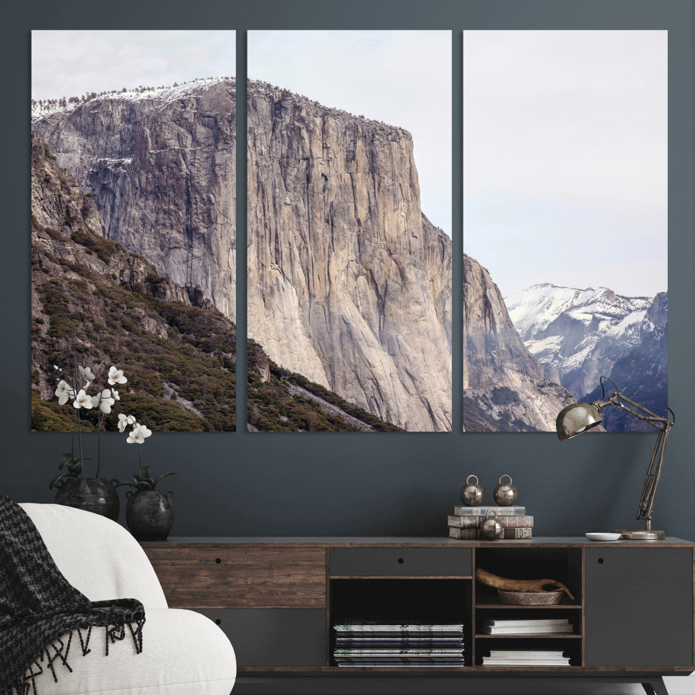 74506434-MGV-CV-36X24 - El Capitan Yosemite Mountain Wall Art – Yosemite Cliff Canvas Print, Rugged Terrain and Timeless Wilderness Decor for Office, Living Room or Cabin