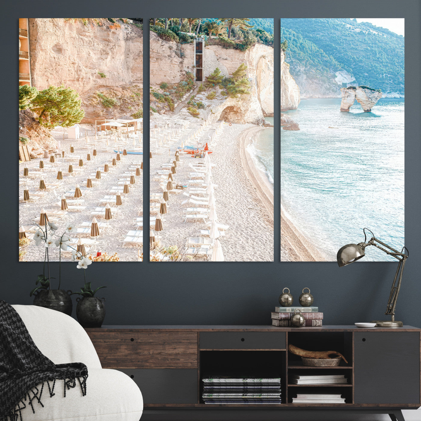 84816639-MGV-CV-36X24-Beach Wall Art Canvas Print, Framed Coastal Art Picture Print, Summer Shore Perfect Coastal Decor