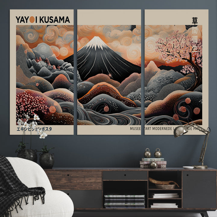 Yayoi Kusama Wall Art Canvas, Large Abstract Print, Framed Kusama Polka Dot Art Print, Yayoi Kusama Wall Decor