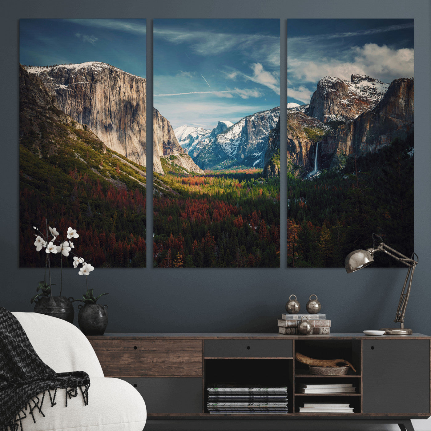 15244033-MGV-CV-36X24 - Yosemite National Park Wall Art – Framed Mountain Landscape El Capitan Canvas Print Scenic Decor for Home, Office Decor