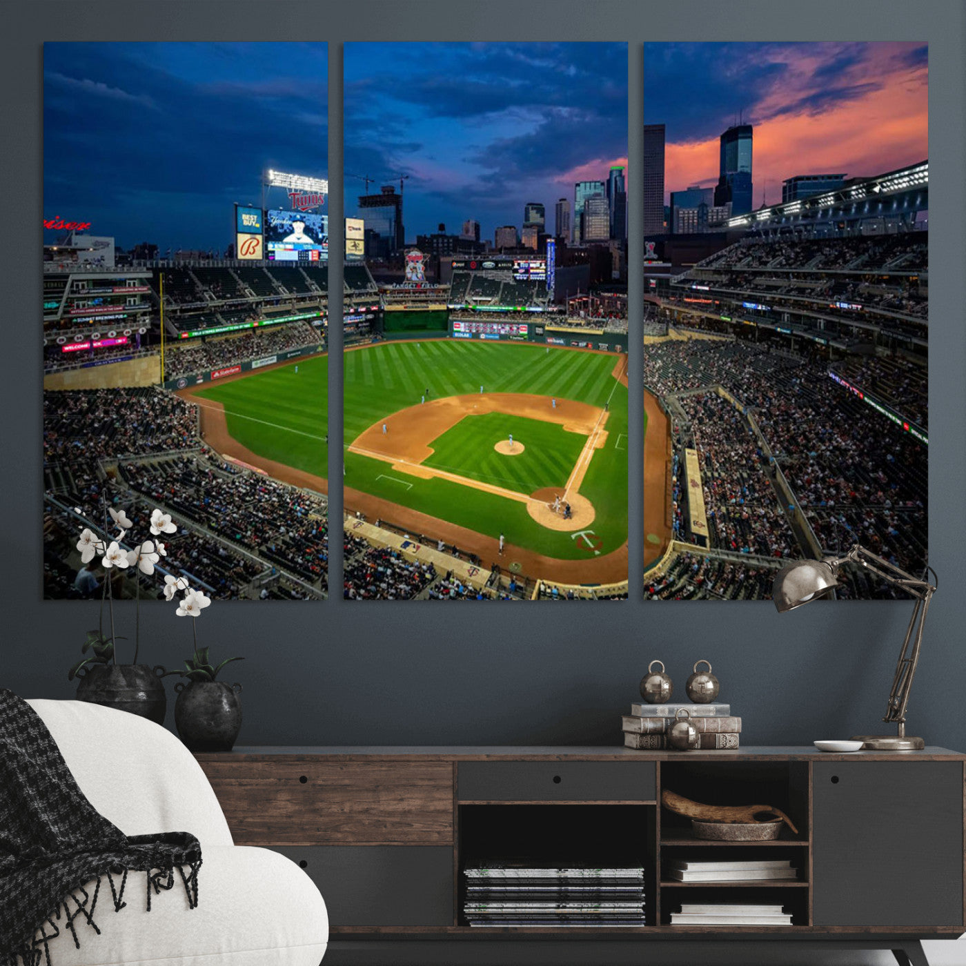 Target Field Wall Art Canvas Print, Baseball Stadium Print, Minneapolis Major League Baseball's Minnesota Twins