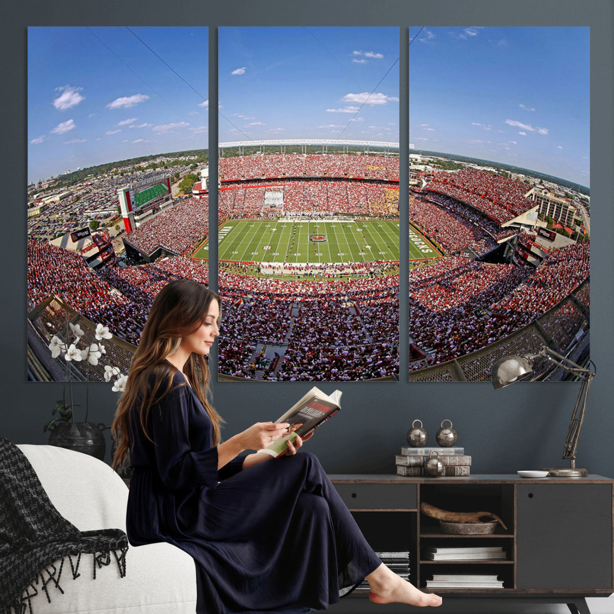 29492070-MGV-CV-36X24 - William Brice Stadium Wall Art Canvas Print, Stadium Crowd on Football Game Day